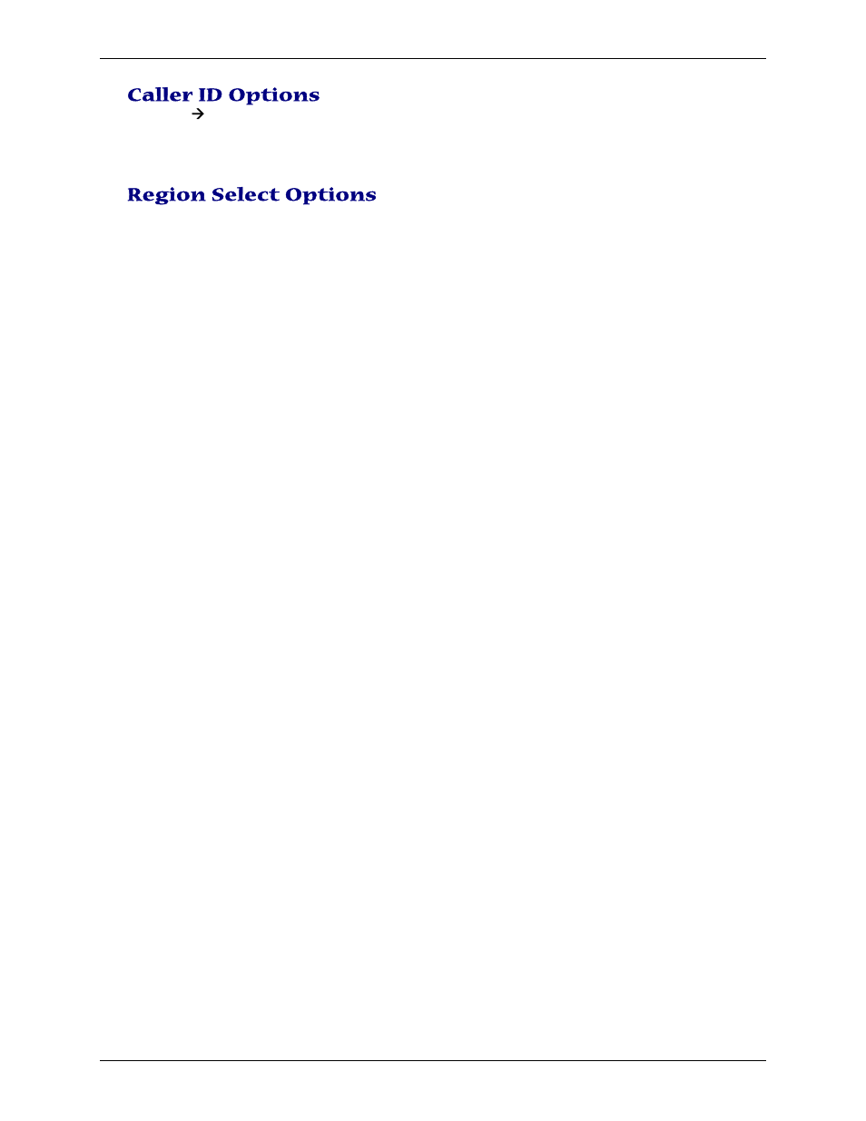 Caller id options, Region select options | Multi-Tech Systems PN S000408C User Manual | Page 28 / 56