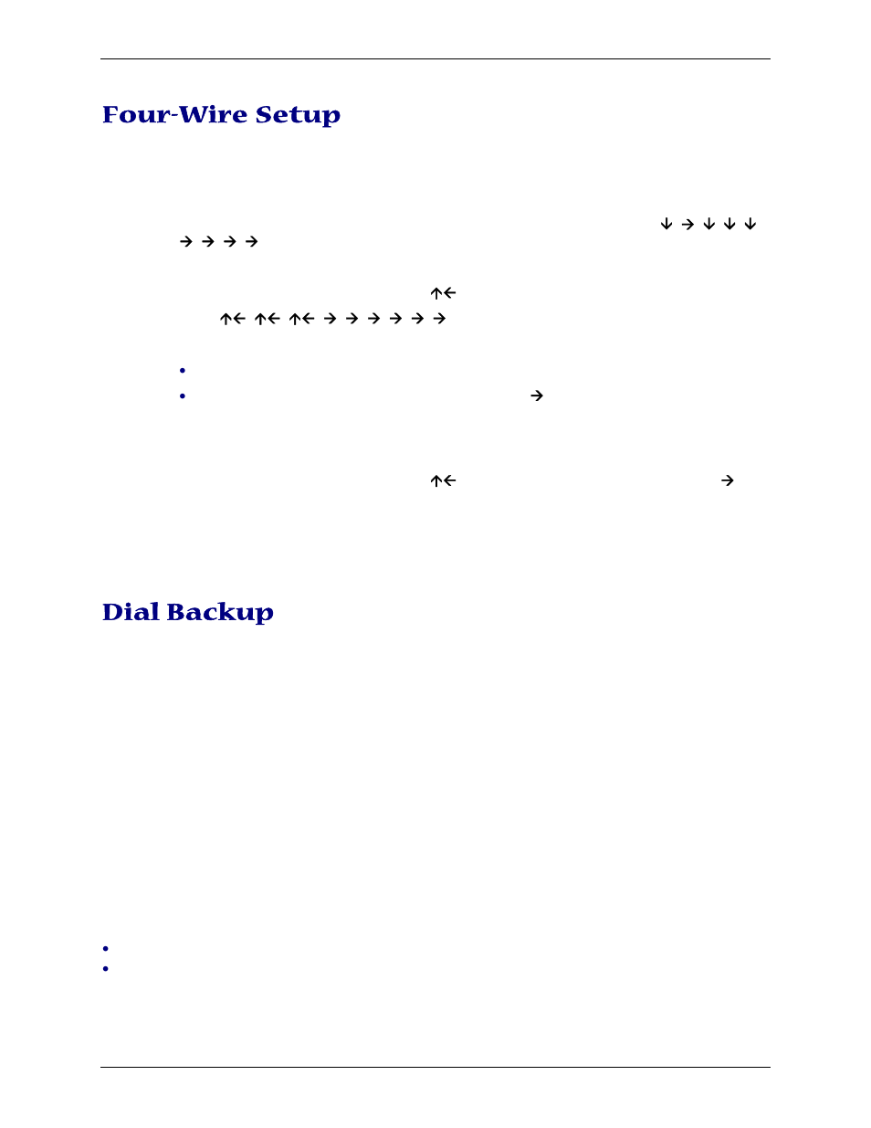 Four-wire setup, Dial backup | Multi-Tech Systems PN S000408C User Manual | Page 30 / 56