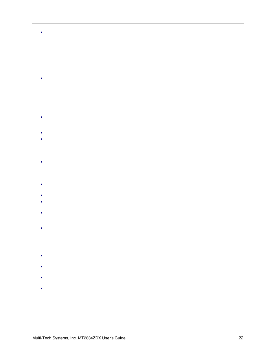 Multi-Tech Systems MT2834ZDX User Manual | Page 22 / 34