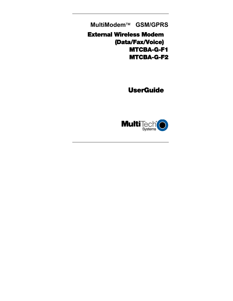 Multi-Tech Systems MTCBA-G-F2 User Manual | 61 pages