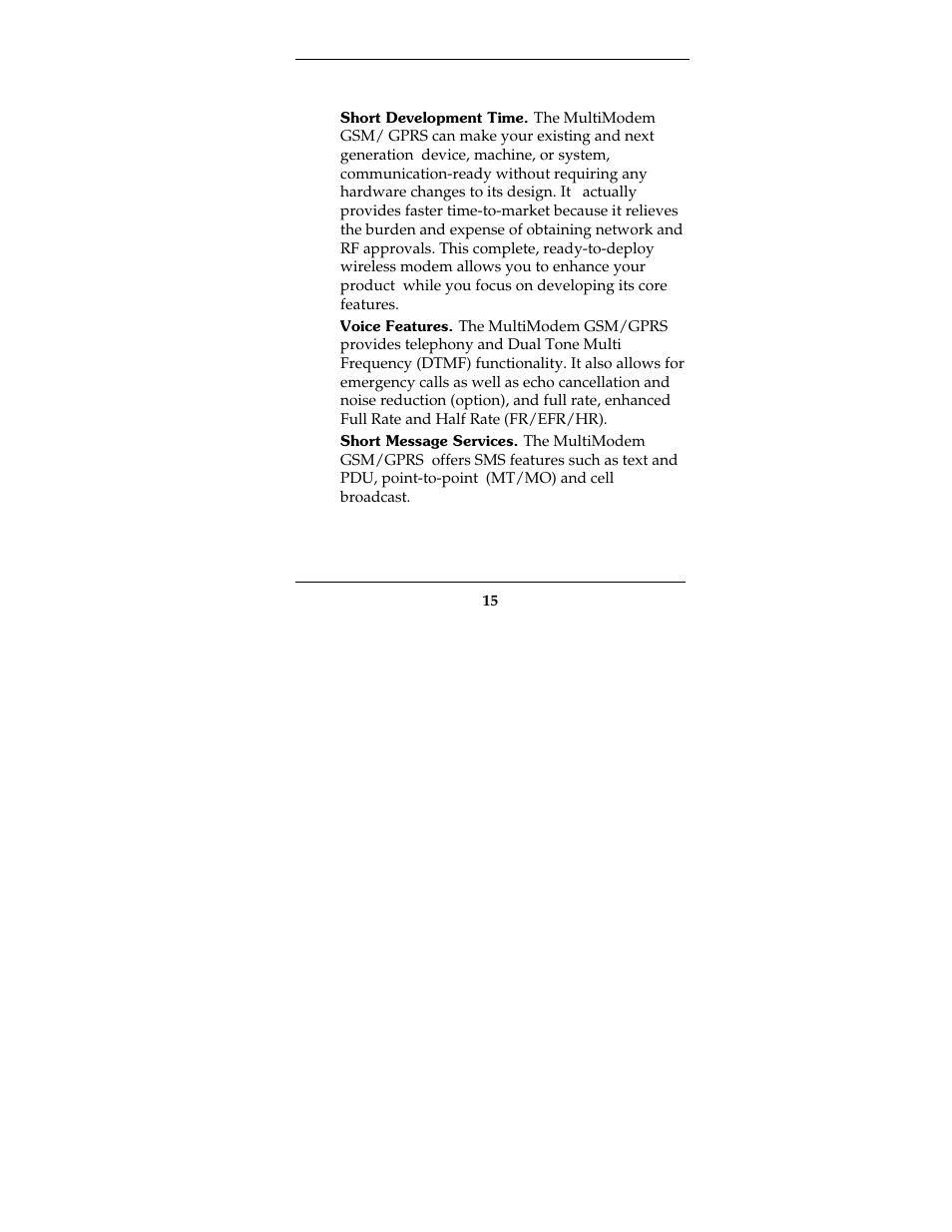 Fits/features in applications | Multi-Tech Systems MTCBA-G-F2 User Manual | Page 15 / 61