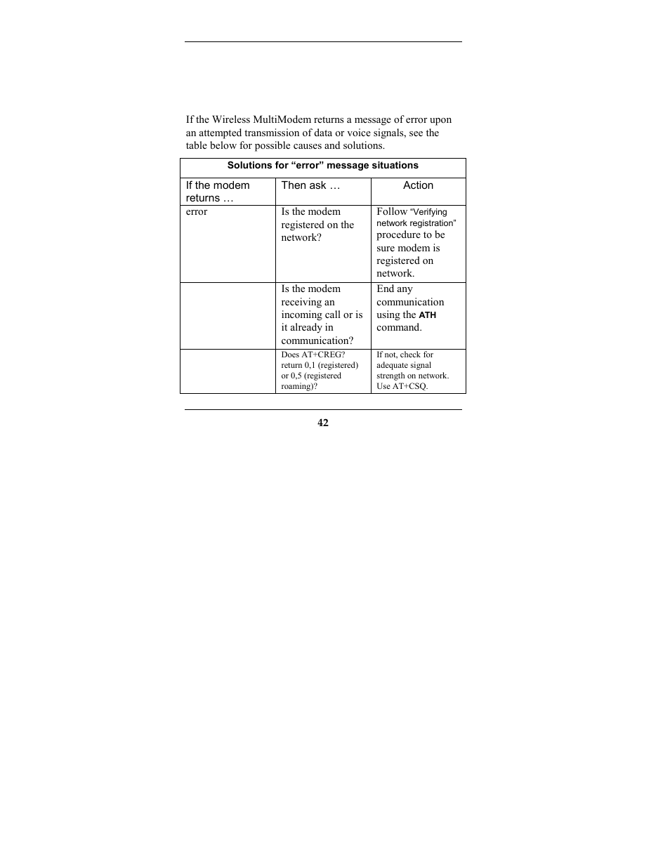 Ue a communication | Multi-Tech Systems MTCBA-G-F2 User Manual | Page 42 / 61