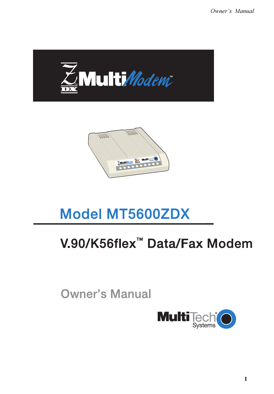 Multi-Tech Systems MT5600ZDX User Manual | 84 pages