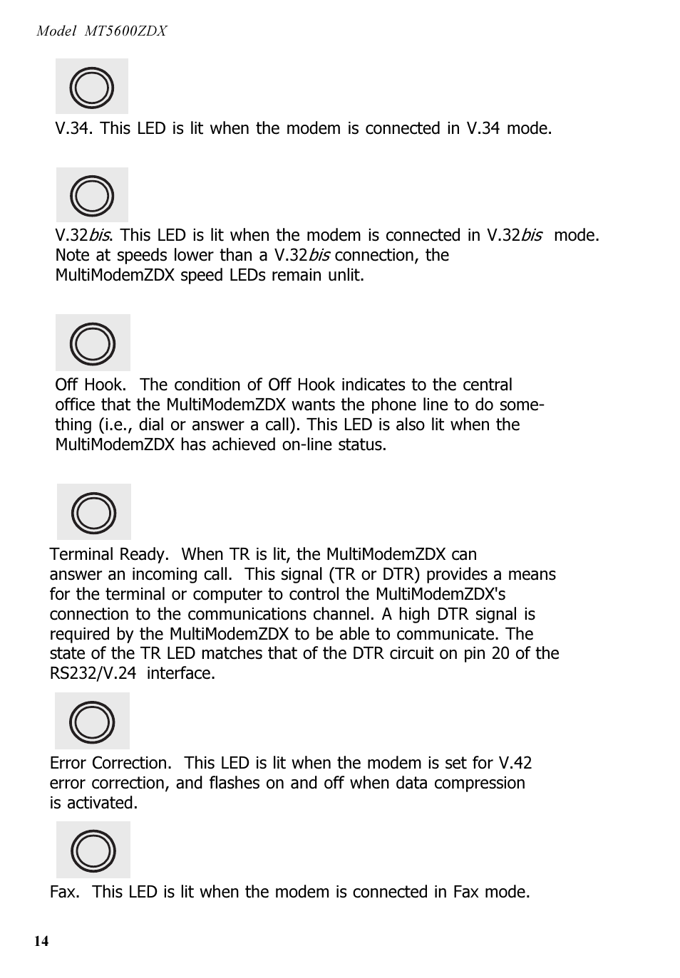 Multi-Tech Systems MT5600ZDX User Manual | Page 14 / 84