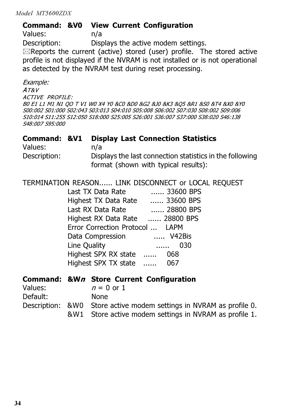 Multi-Tech Systems MT5600ZDX User Manual | Page 34 / 84