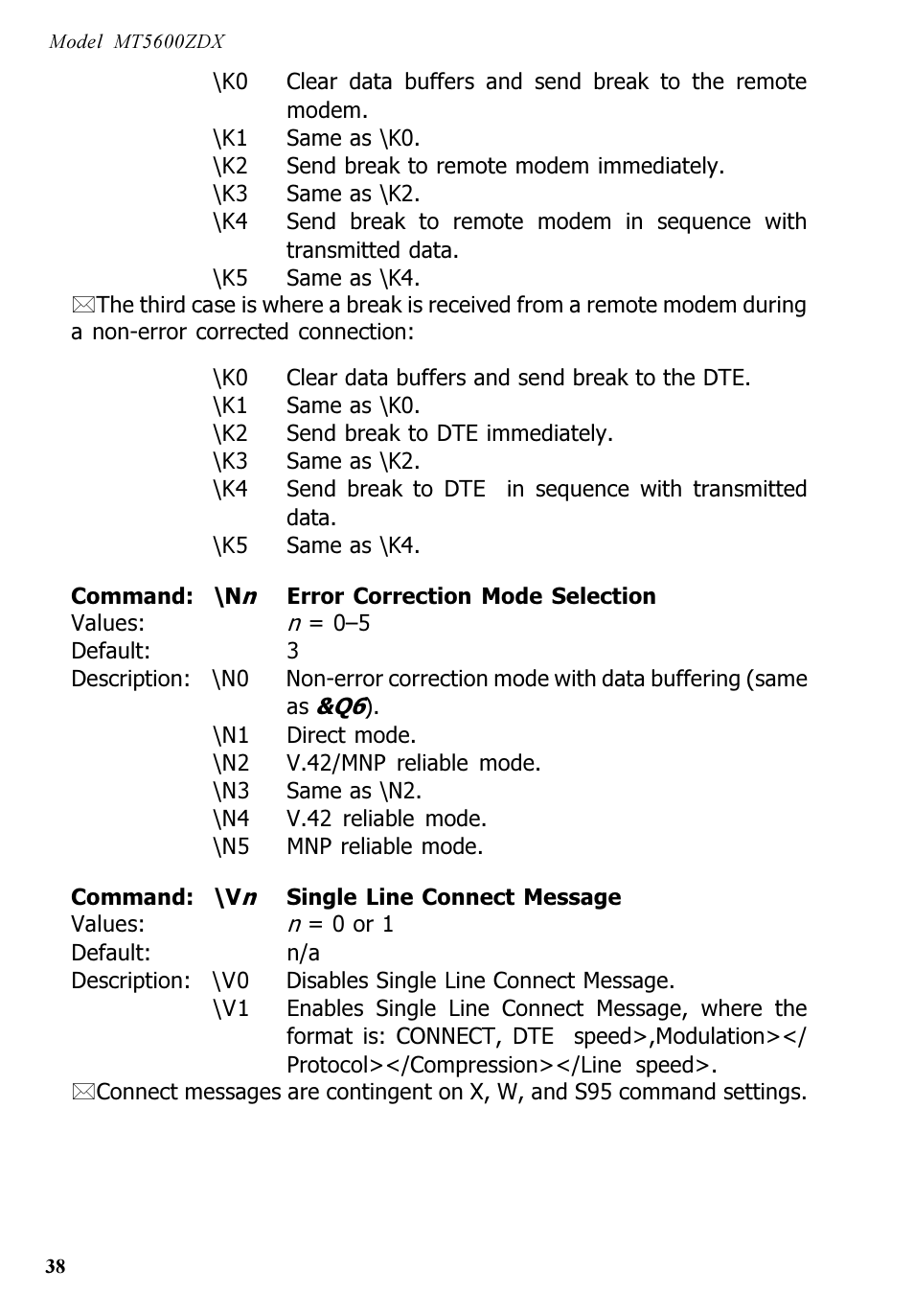 Multi-Tech Systems MT5600ZDX User Manual | Page 38 / 84