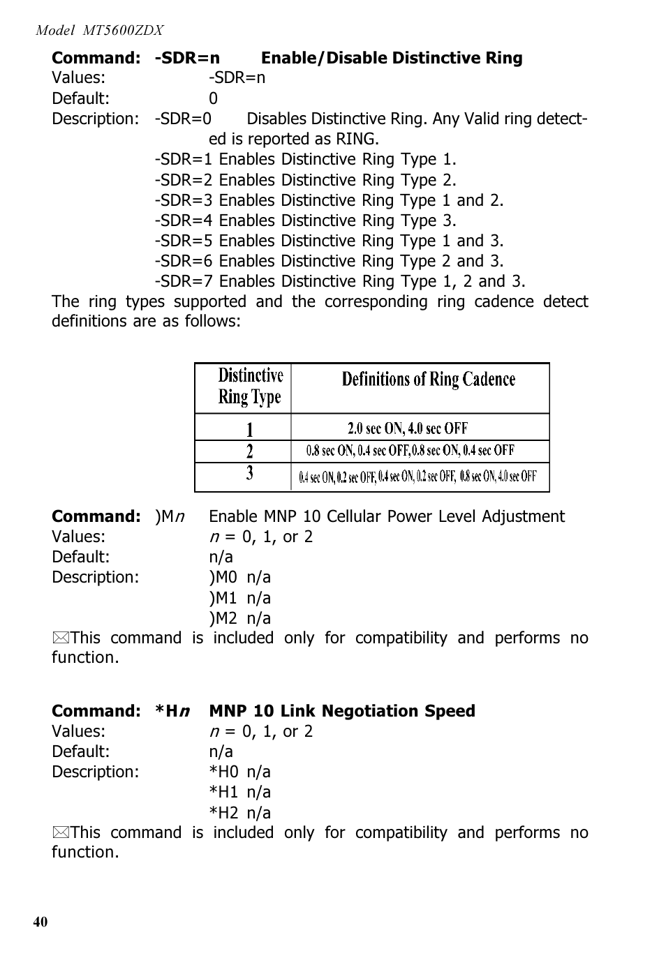 Multi-Tech Systems MT5600ZDX User Manual | Page 40 / 84