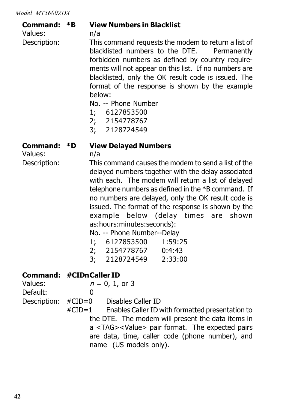Multi-Tech Systems MT5600ZDX User Manual | Page 42 / 84