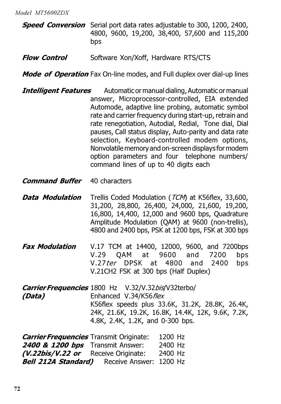 Multi-Tech Systems MT5600ZDX User Manual | Page 72 / 84