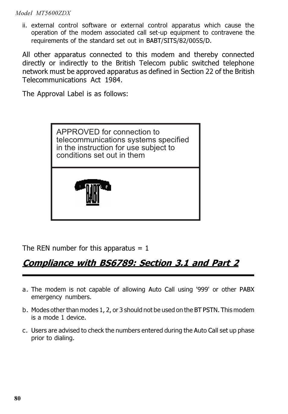 Multi-Tech Systems MT5600ZDX User Manual | Page 80 / 84