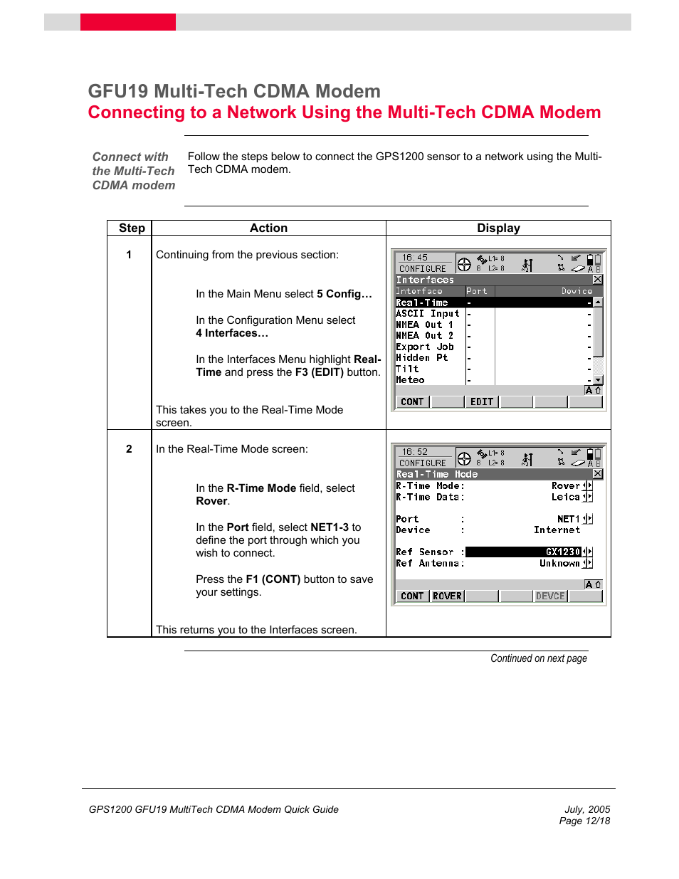 Gfu19 multi-tech cdma modem | Multi-Tech Systems GFU19 User Manual | Page 12 / 18