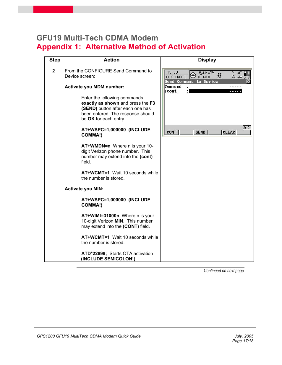 Multi-Tech Systems GFU19 User Manual | Page 17 / 18