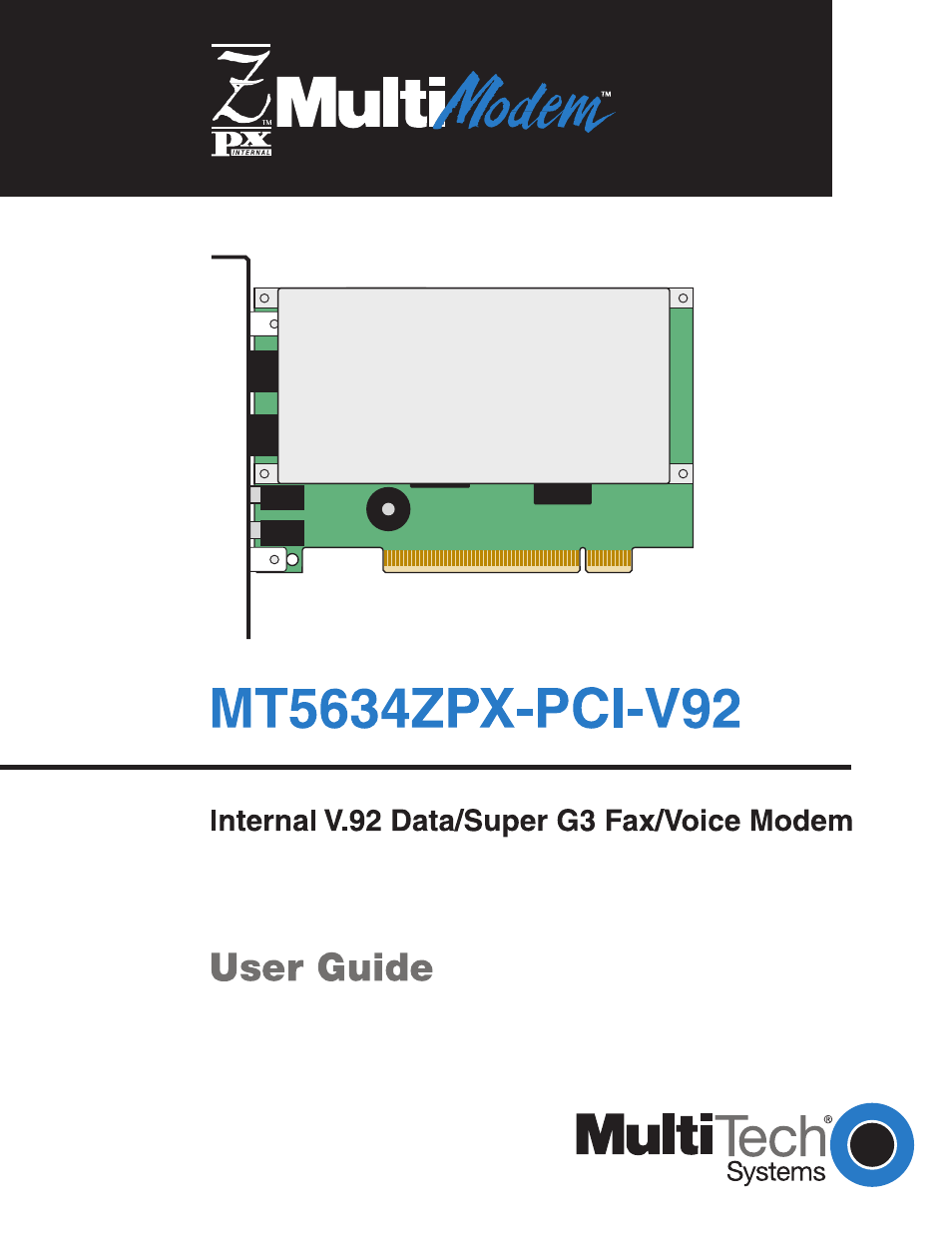 Multi-Tech Systems MT5634ZPX-PCI-V92 User Manual | 85 pages