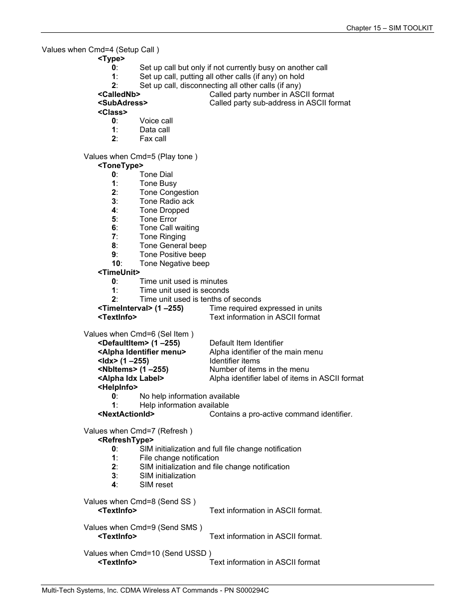 Multi-Tech Systems CDMA Wireless Modem User Manual | Page 119 / 195