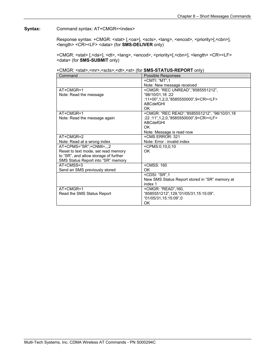 Multi-Tech Systems CDMA Wireless Modem User Manual | Page 60 / 195