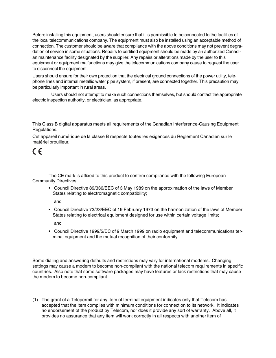 Industry canada, Emc, safety, and r&tte directive compliance, International modem restrictions | New zealand telecom warning notice | Multi-Tech Systems MT5600BR-V92 User Manual | Page 21 / 29