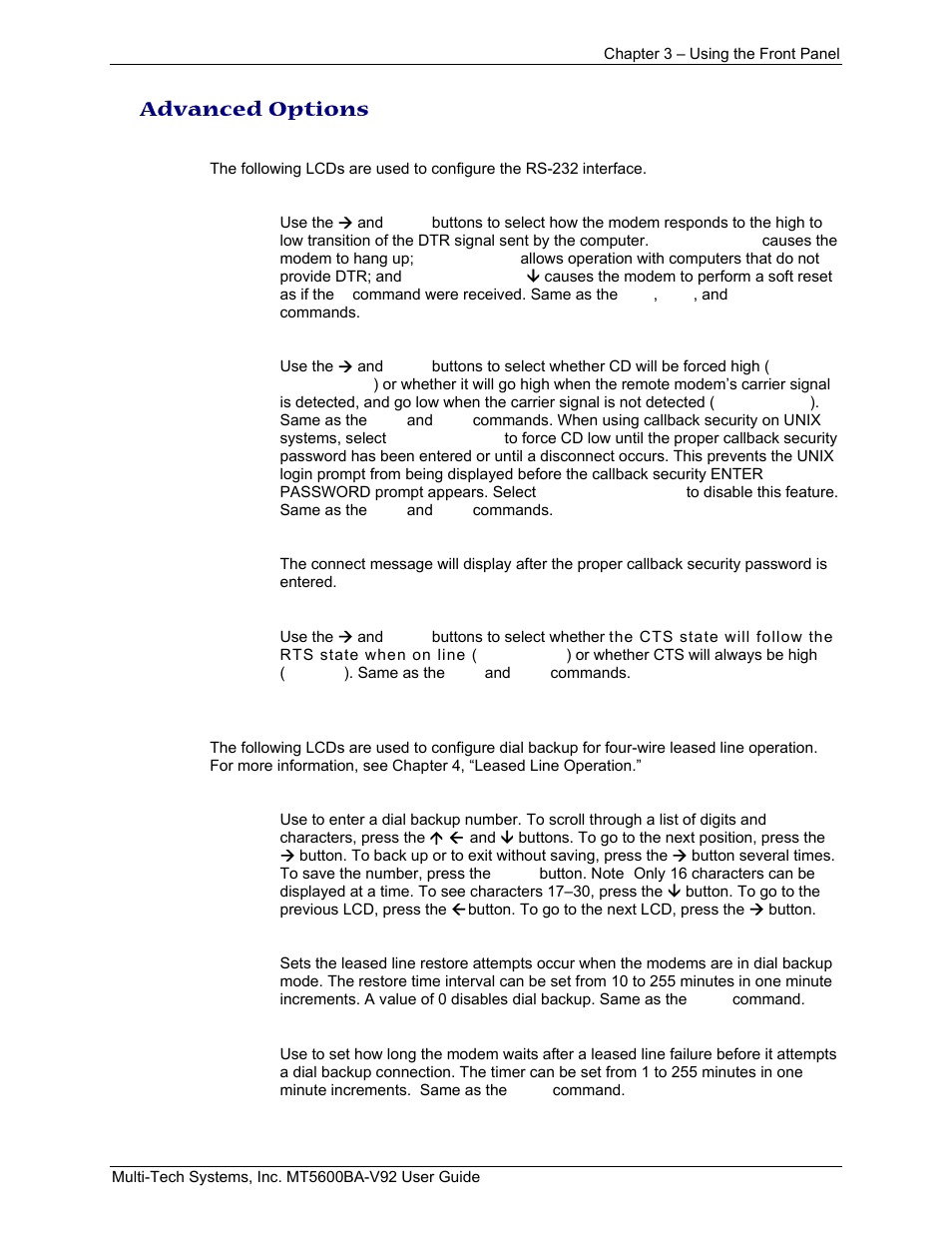 Advanced options | Multi-Tech Systems MT5600BA-V.92 User Manual | Page 25 / 57