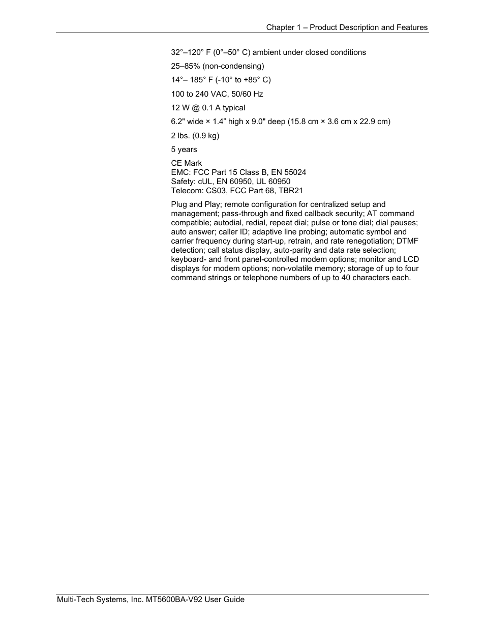 Multi-Tech Systems MT5600BA-V.92 User Manual | Page 7 / 57