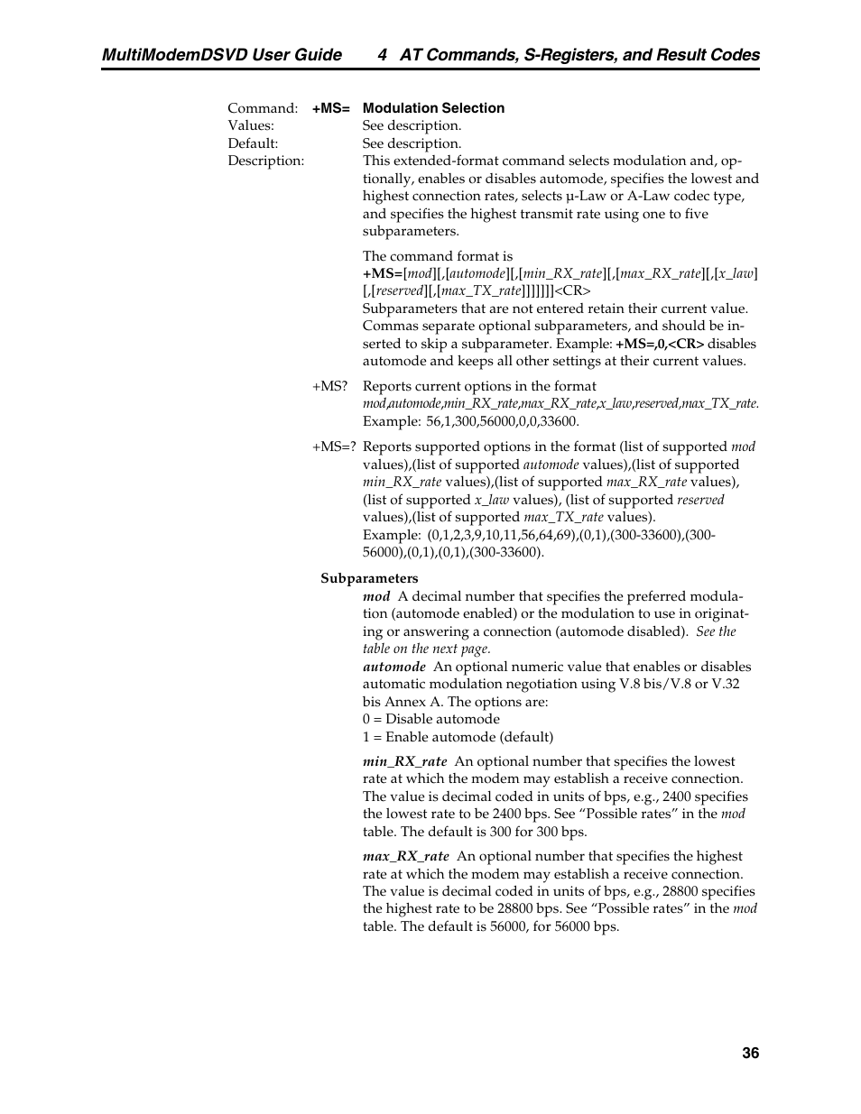 Multi-Tech Systems MT5600DSVD User Manual | Page 41 / 82