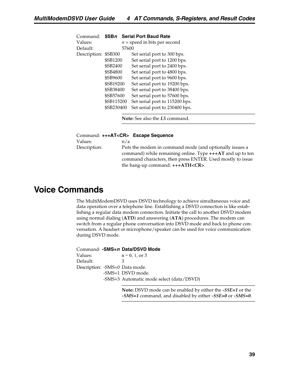 Voice commands | Multi-Tech Systems MT5600DSVD User Manual | Page 44 / 82