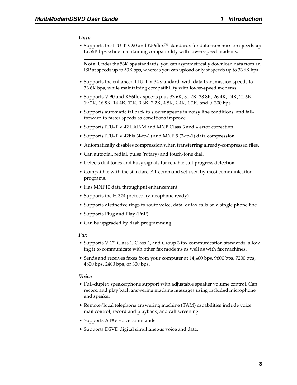 Multimodemdsvd user guide 1 introduction | Multi-Tech Systems MT5600DSVD User Manual | Page 8 / 82