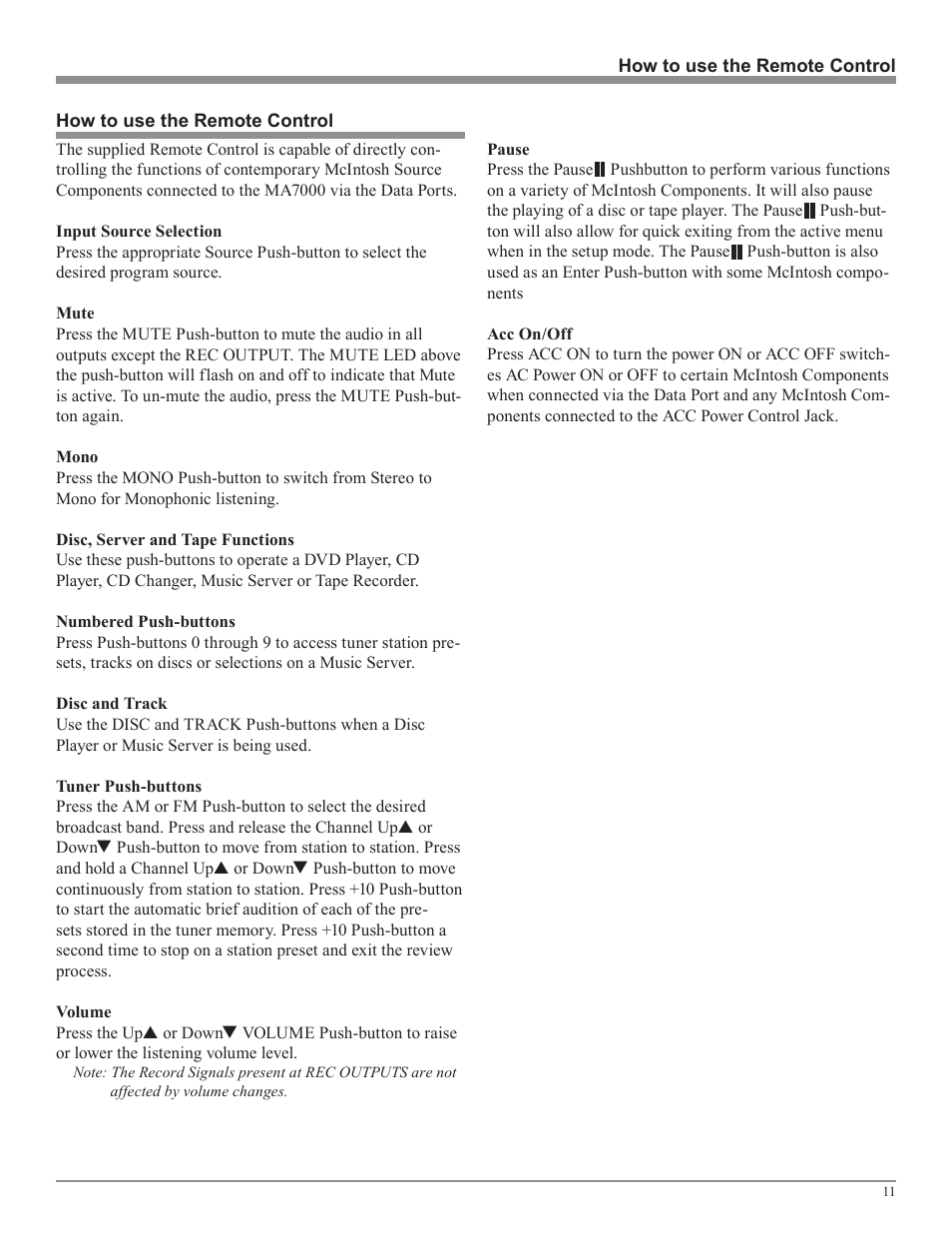 McIntosh MA7000 User Manual | Page 11 / 20