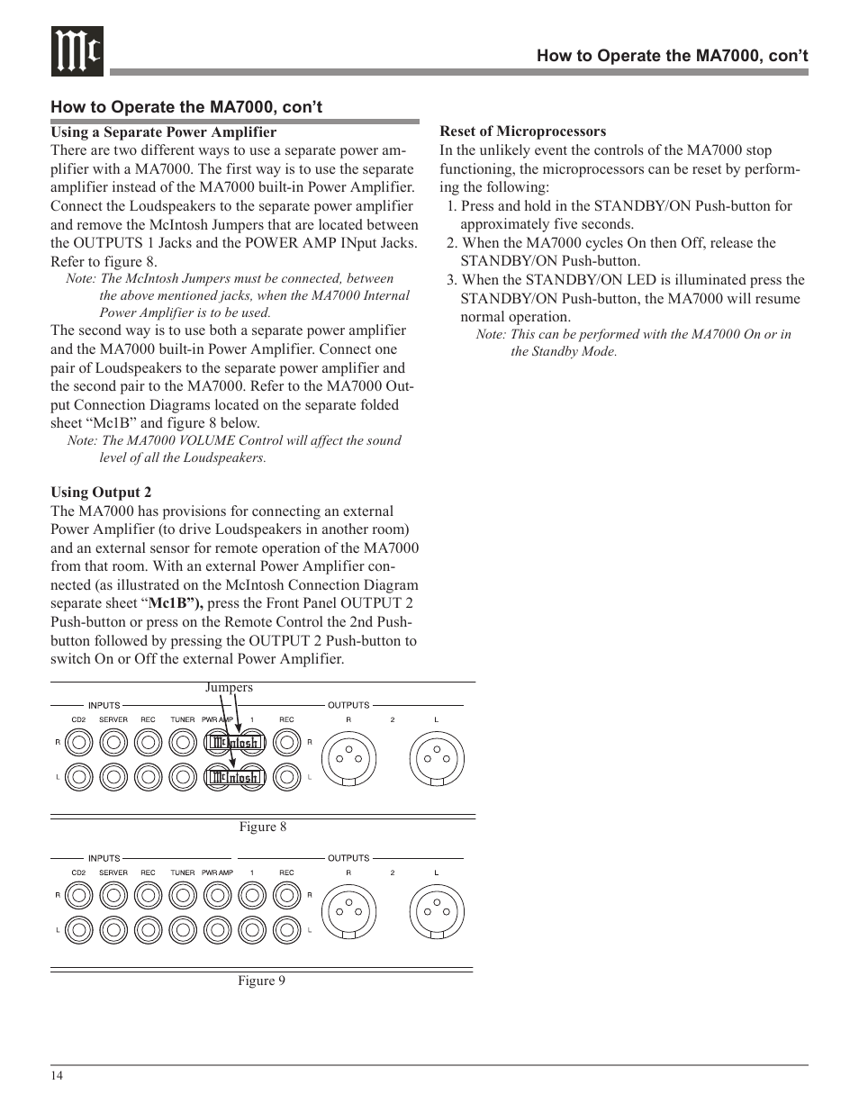 McIntosh MA7000 User Manual | Page 14 / 20