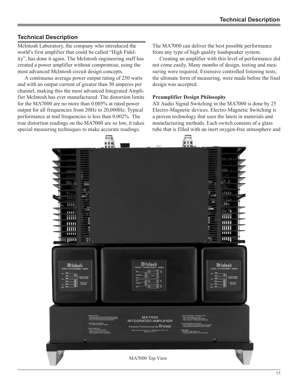 McIntosh MA7000 User Manual | Page 15 / 20