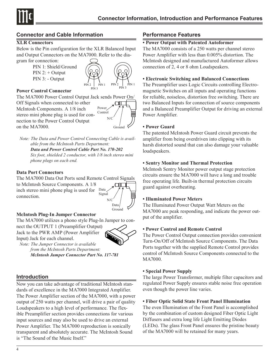 McIntosh MA7000 User Manual | Page 4 / 20