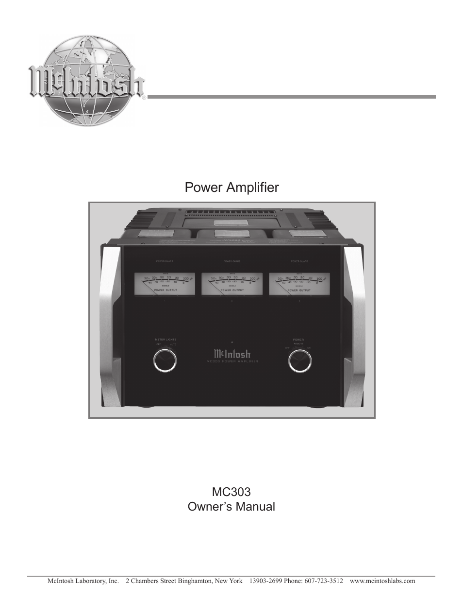 McIntosh MC303 User Manual | 20 pages