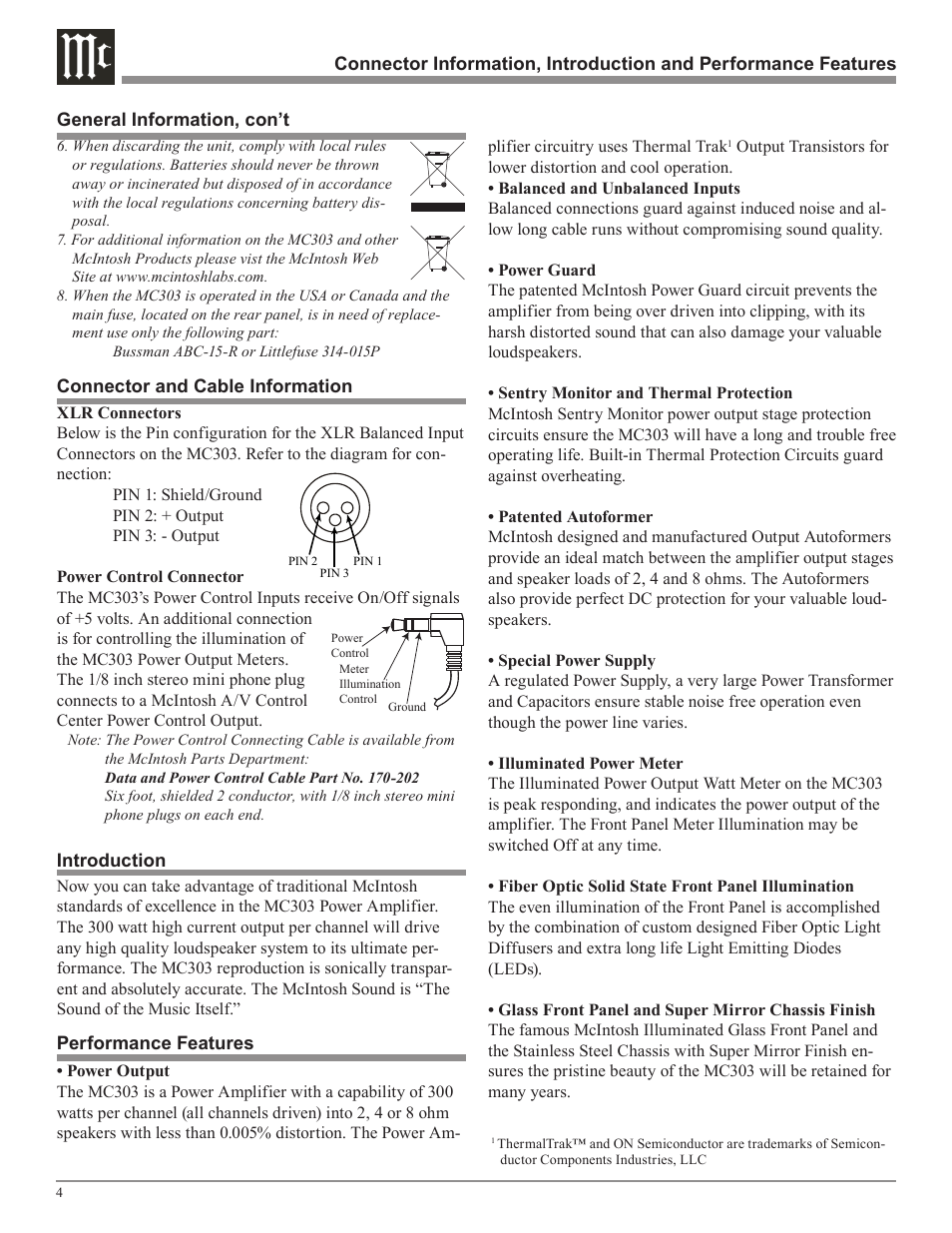 McIntosh MC303 User Manual | Page 4 / 20