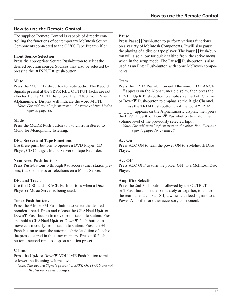 McIntosh C2300 User Manual | Page 15 / 24