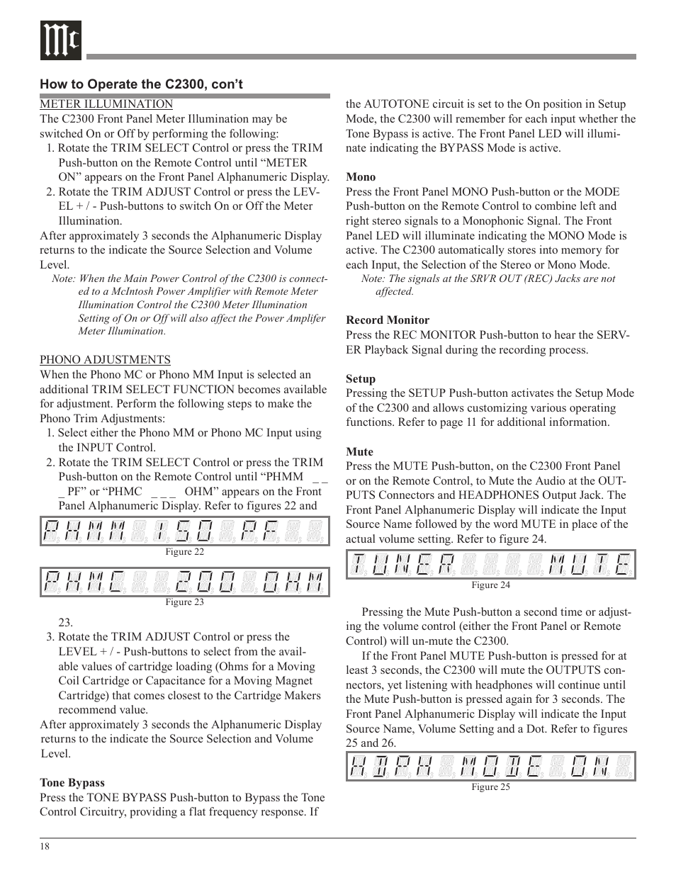 McIntosh C2300 User Manual | Page 18 / 24