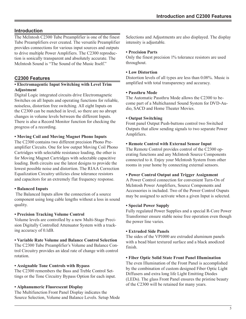 McIntosh C2300 User Manual | Page 5 / 24