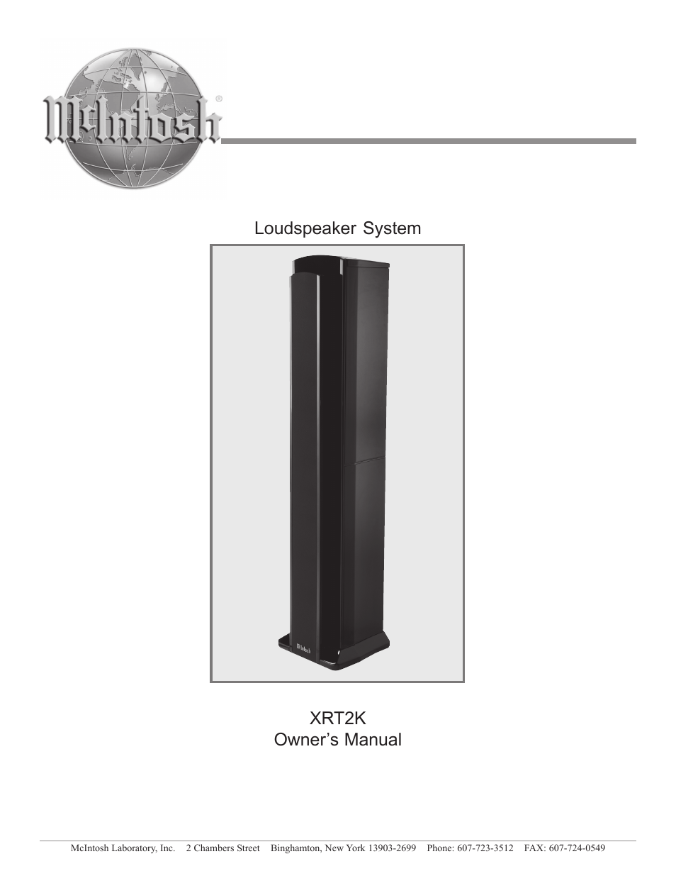 McIntosh XRT2K User Manual | 24 pages