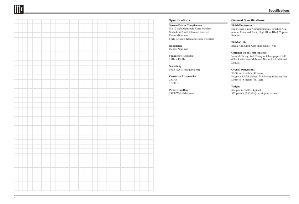 McIntosh XRT2K User Manual | Page 22 / 24