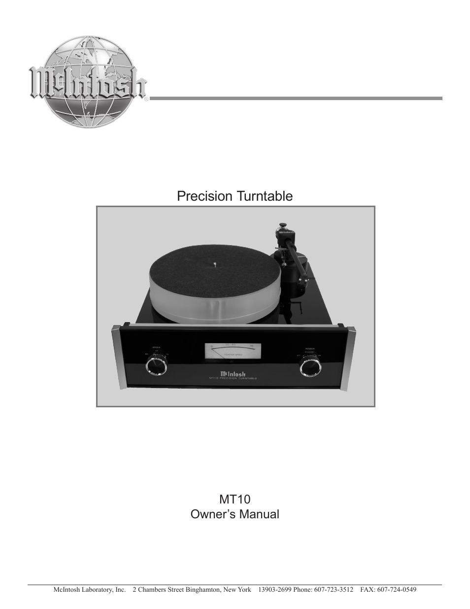 McIntosh MT10 User Manual | 20 pages