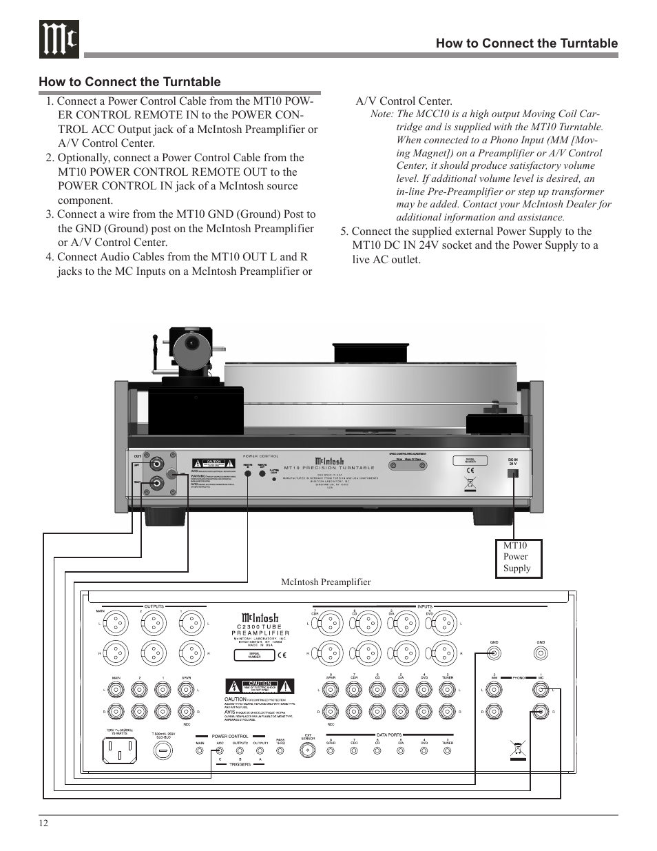 McIntosh MT10 User Manual | Page 12 / 20