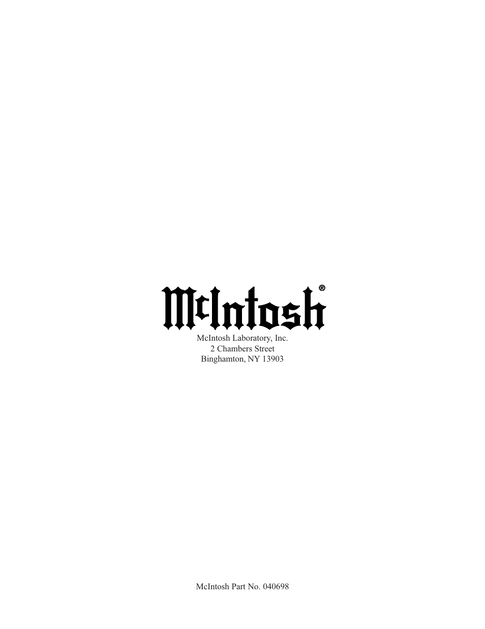 McIntosh M85 User Manual | Page 20 / 20