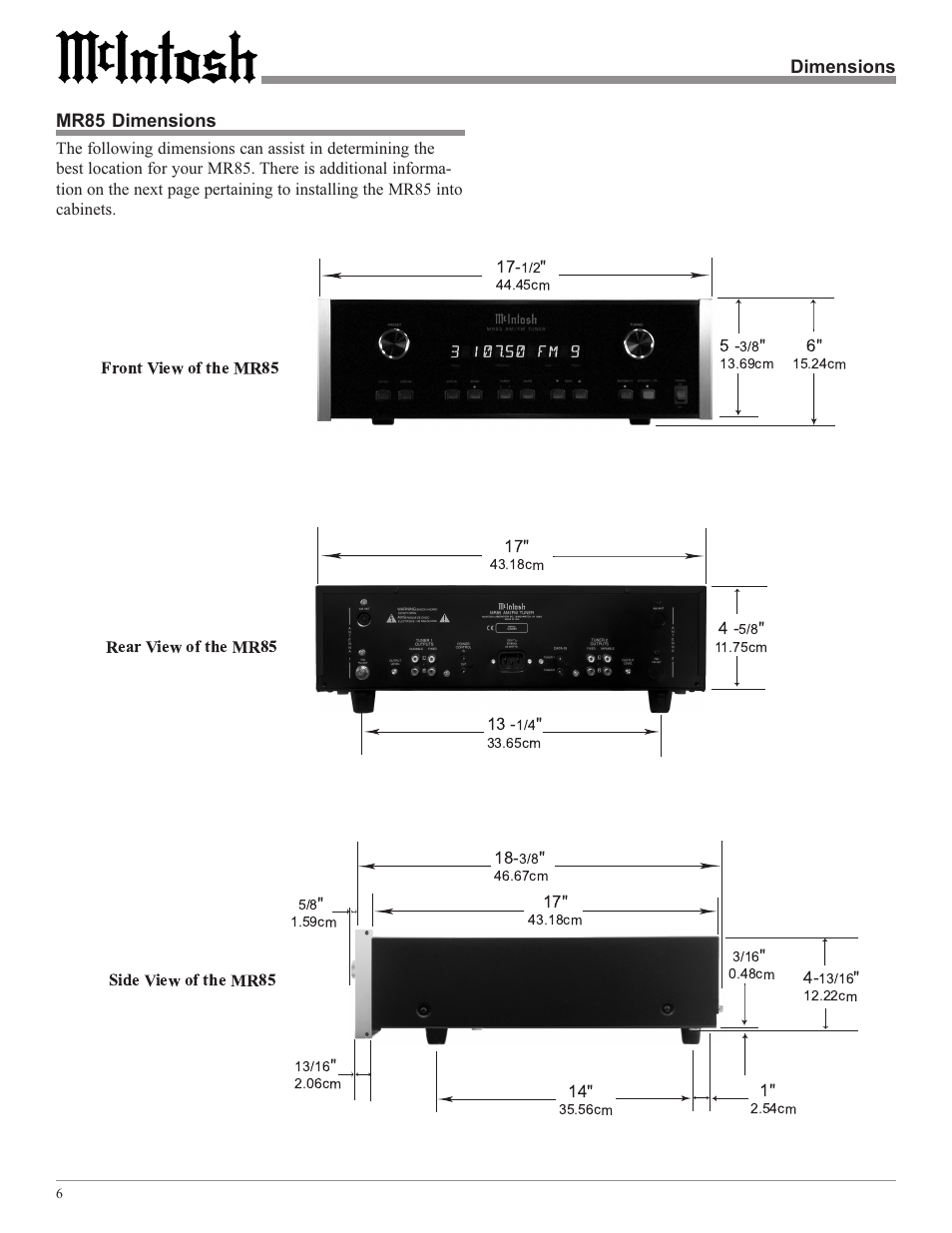 McIntosh M85 User Manual | Page 6 / 20