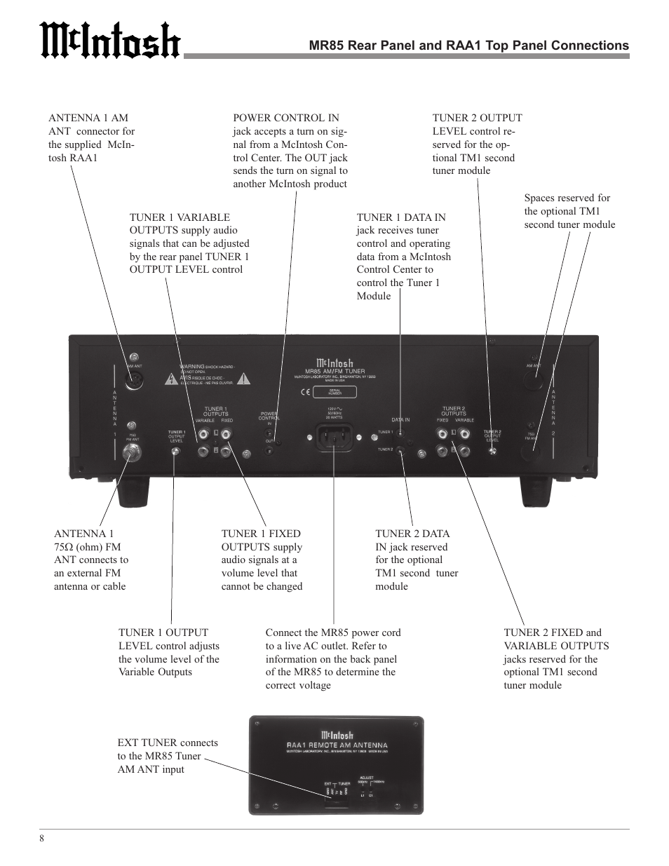 McIntosh M85 User Manual | Page 8 / 20