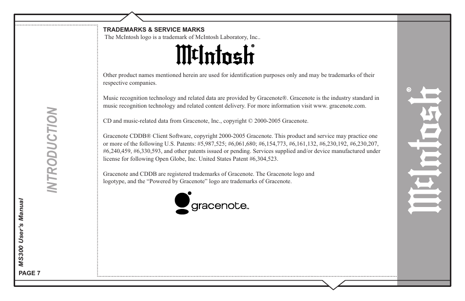 Introduction | McIntosh MS300 User Manual | Page 11 / 110