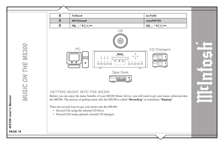 Music on the ms300 | McIntosh MS300 User Manual | Page 22 / 110