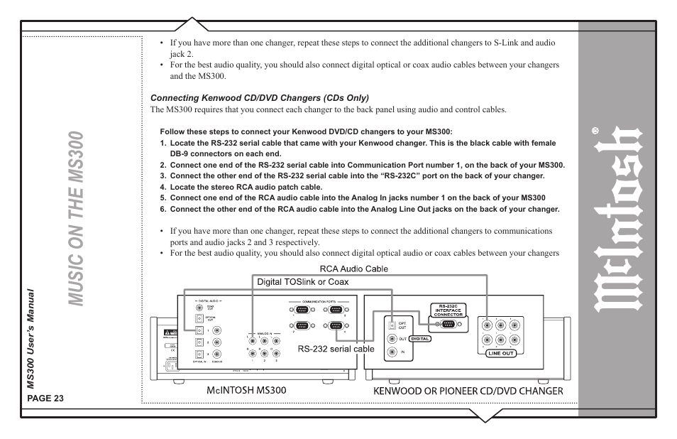 Music on the ms300 | McIntosh MS300 User Manual | Page 27 / 110