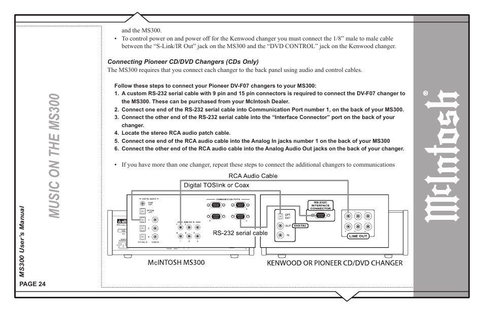 Music on the ms300 | McIntosh MS300 User Manual | Page 28 / 110