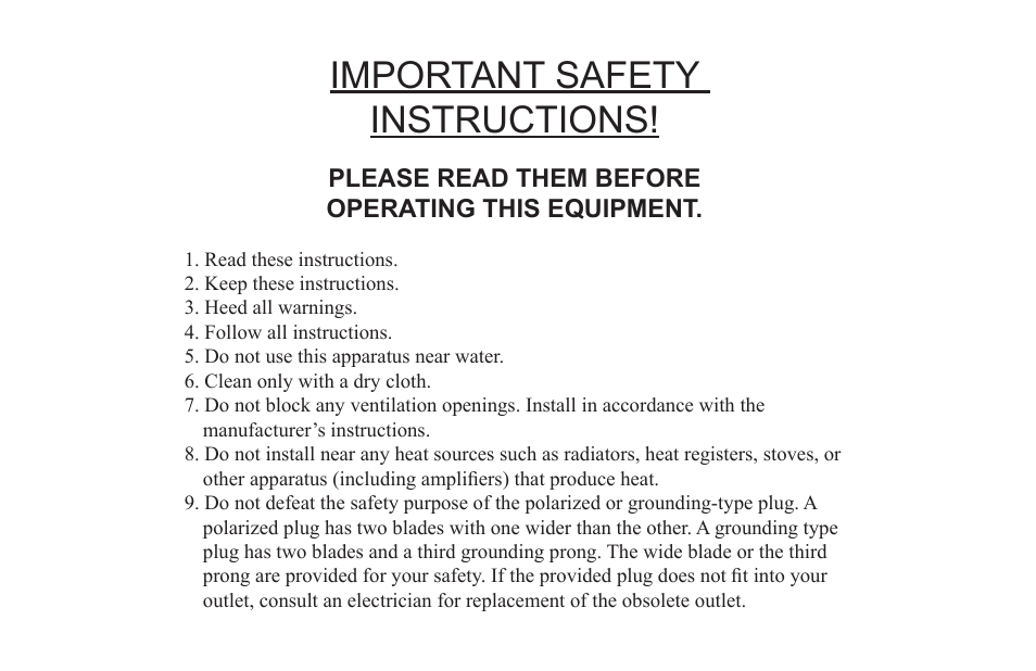 Important safety instructions | McIntosh MS300 User Manual | Page 4 / 110