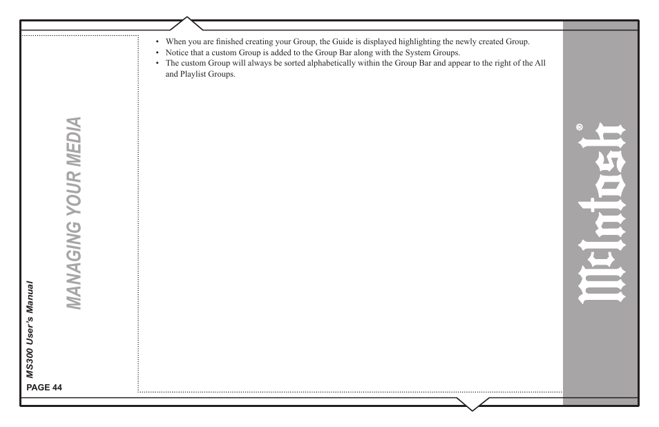 Managing your media | McIntosh MS300 User Manual | Page 48 / 110