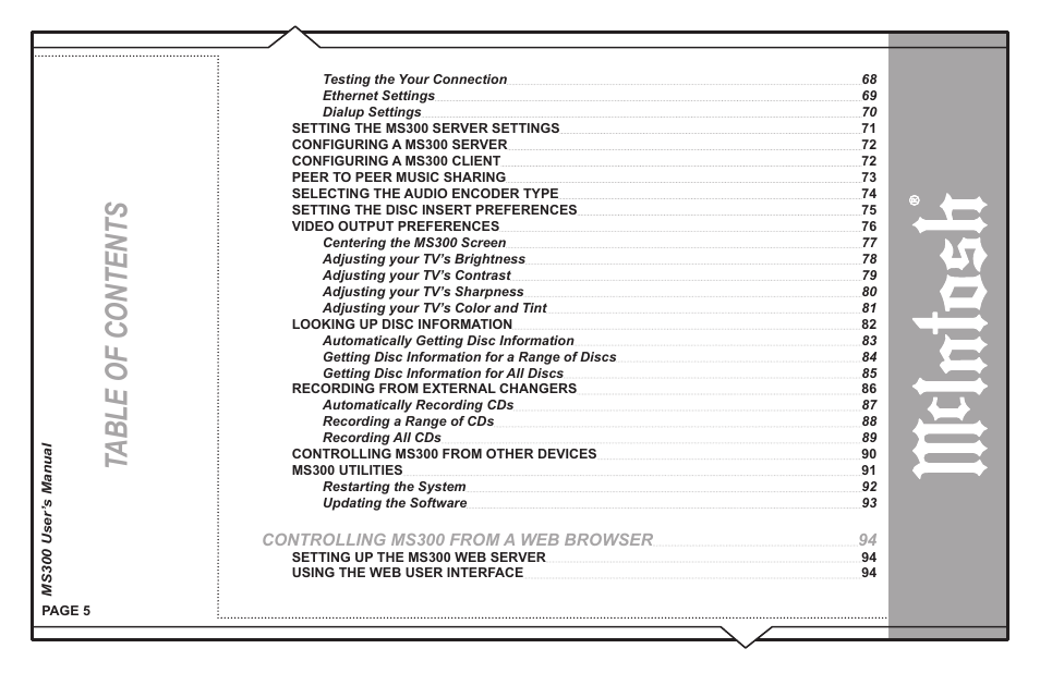 McIntosh MS300 User Manual | Page 9 / 110