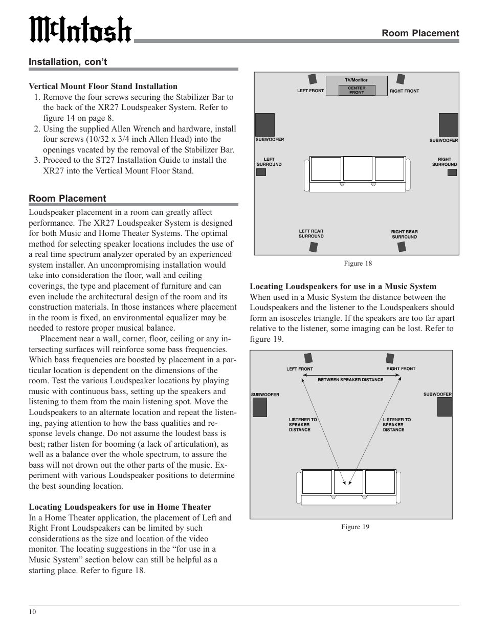 McIntosh XR27 User Manual | Page 10 / 16