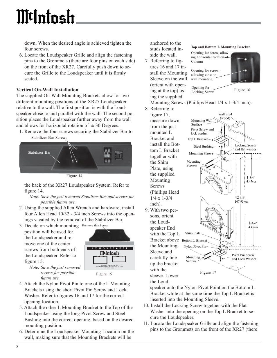 McIntosh XR27 User Manual | Page 8 / 16